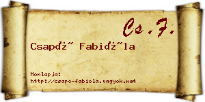 Csapó Fabióla névjegykártya